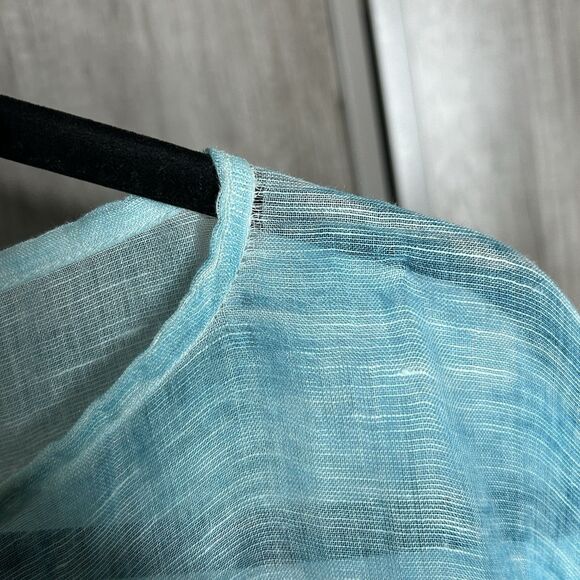 Eileen Fisher Woman Gauze Top Coverup Blue Color One Size - Picture 6 of 6